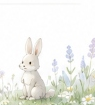 草むらに座るウサギのイラスト